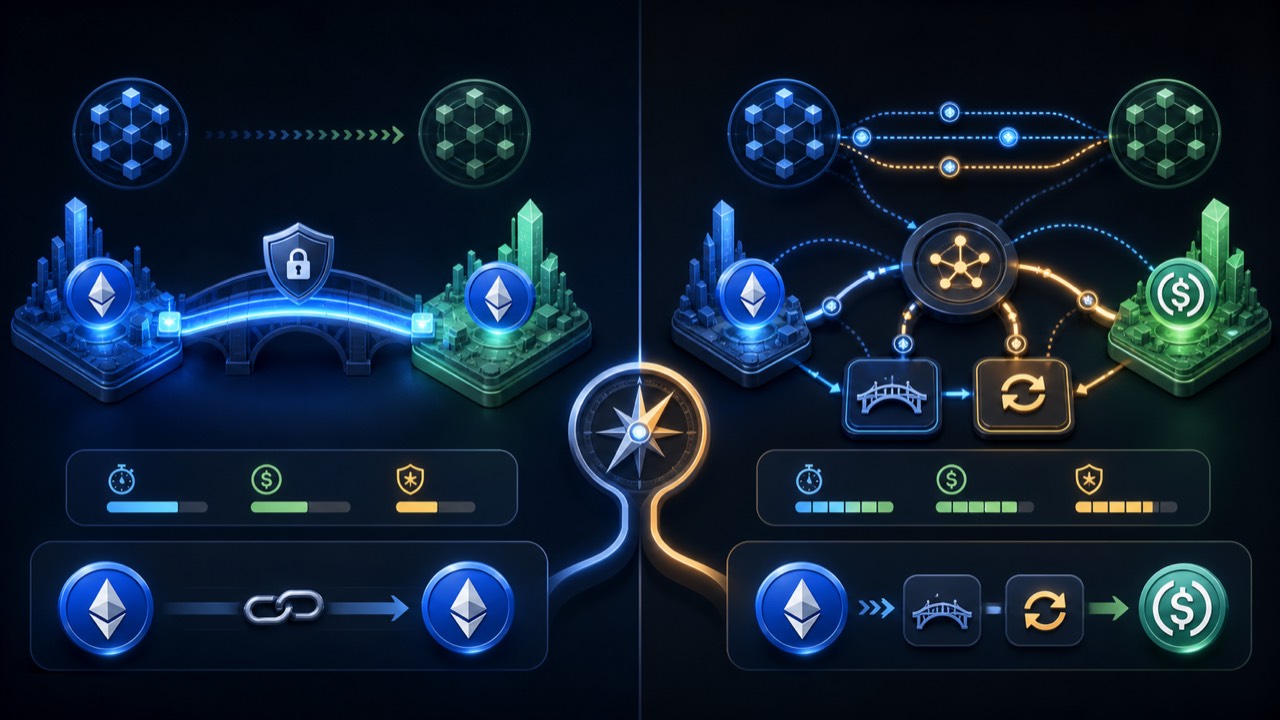Cross-chain swap vs bridge: when to use which